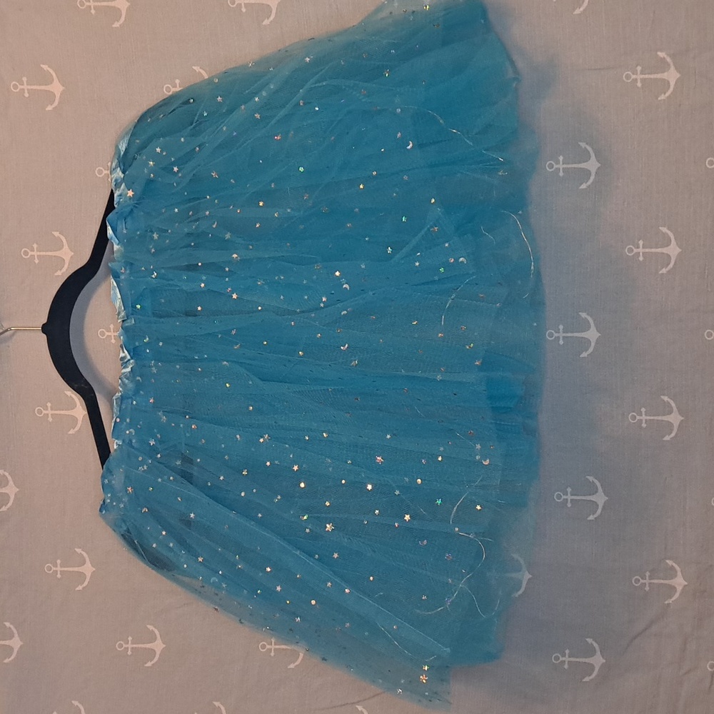 Teal Sparkle Tulle Mini Skirt - Picture 5 of 6